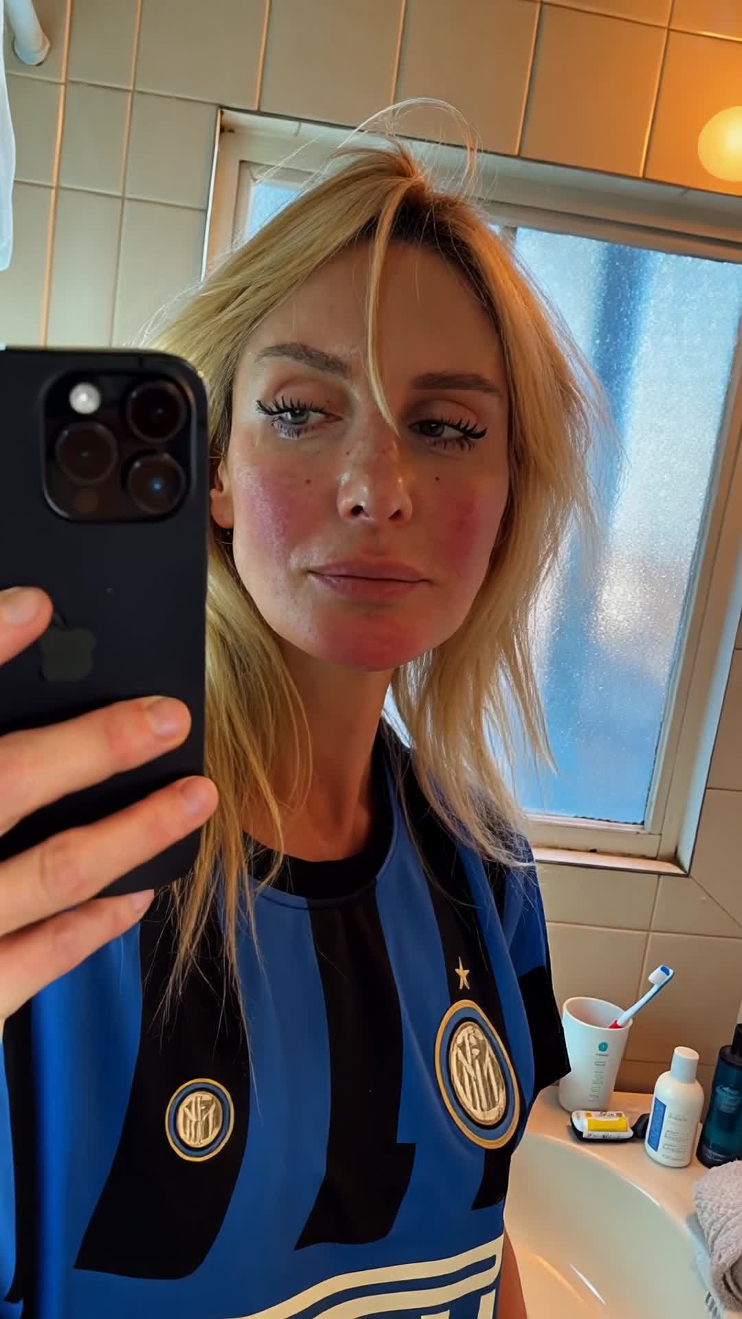 AI Realistic Candid Selfie Of Young Blonde Woman