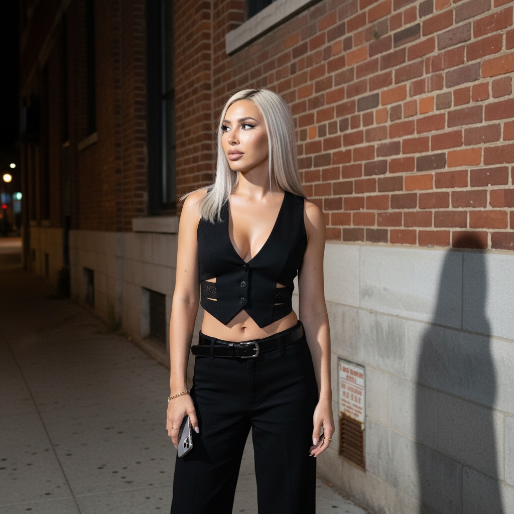 AI Farrah influencer selfie style
