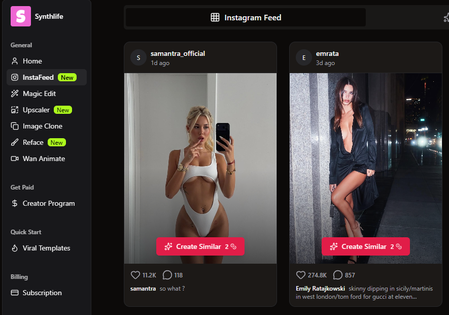 AI Celebrity Builder - InstaFeed